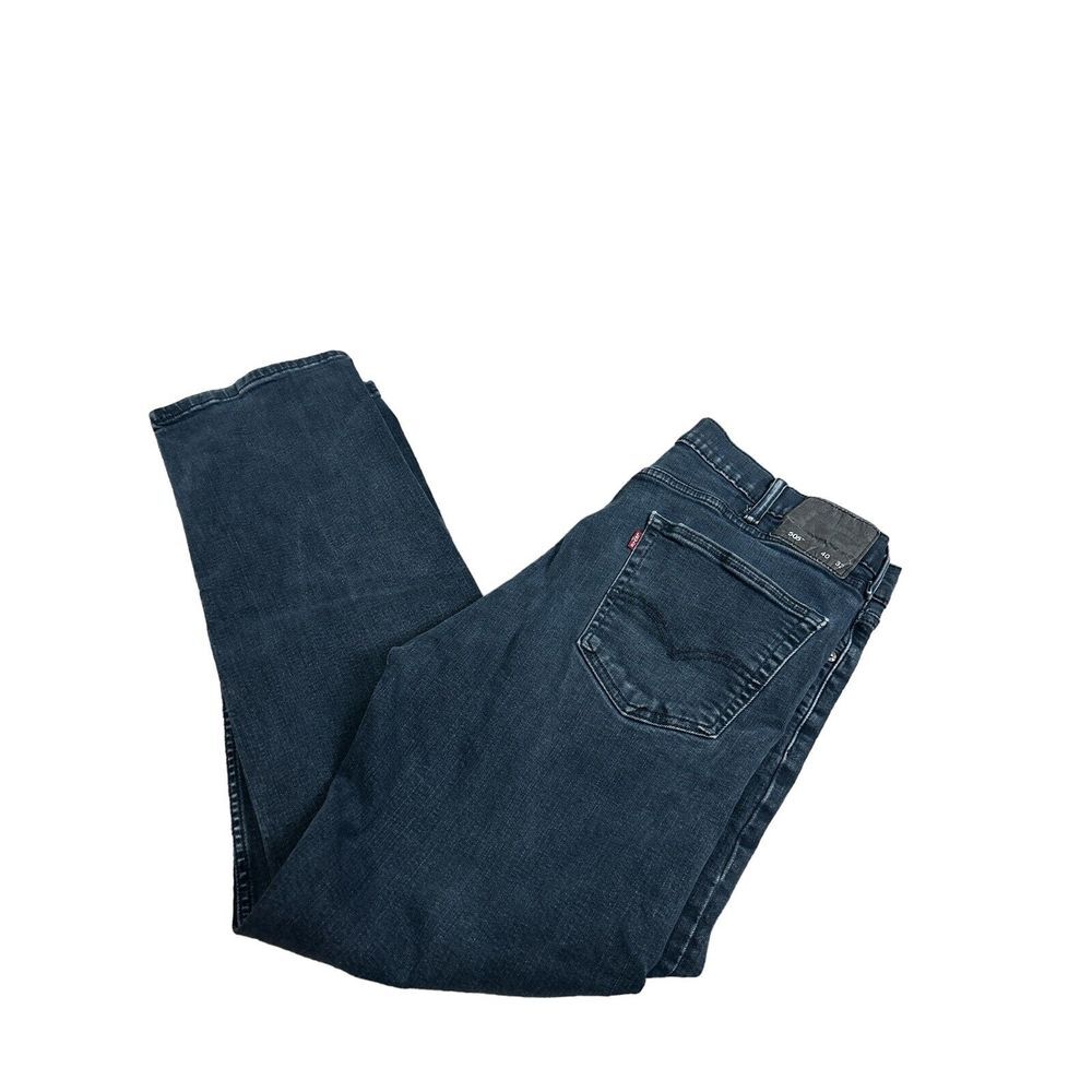 Levi 505 Jeans Mens 40x32 Blue/black Denim Dark Wash Black Label Straight Leg